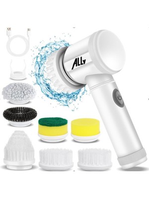 Ally Magic Brush 5in1 Fırça Başlıklı Şarjlı Temizleme Fırçası Banyo/fayans/zemin Temizleyici