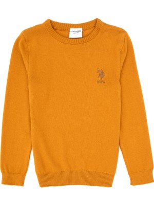 U.S. Polo Assn. Erkek Çocuk Hardal Bisiklet Yaka Basic Kazak 50307845-VR072