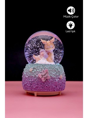 Dempower Kahverengi Ceylan Figürlü Müzikli LED Işıklı Kar Küresi