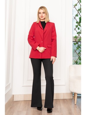 MissVina Şal Yaka Tek Düğme Cepli Astarlı Fit Ceket 8626