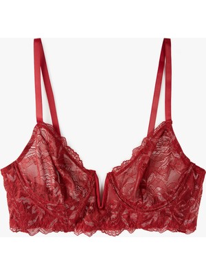 Koton Rahat Kalıp Dolgusuz Dantel Detaylı Balenli Sütyen