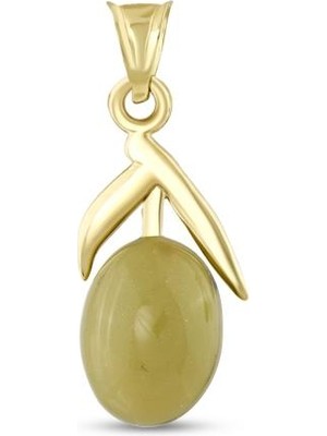 Koçak 14 Ayar Zeytin Tasarım Altın Kolye Ucu