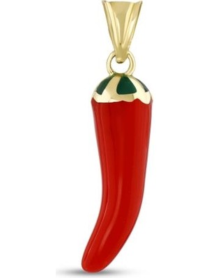 Koçak 14 Ayar Chili Tasarım Altın Kolye Ucu