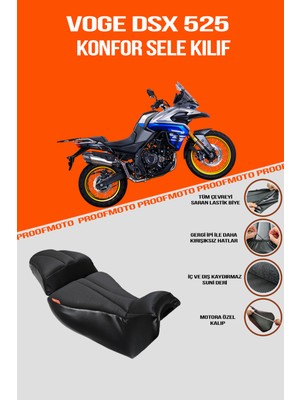 PROOFMOTO VOGE 525 ve 625 DSX Konfor Sele Kılıf Kaydırmaz Suni Deri Malzeme ile Motor Uyumlu