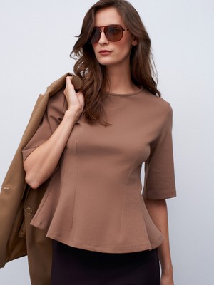 Dilvin 32077 Peplum Top-Vizon