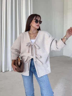 Chic Lumi Kadın Bağcık Detaylı Kaşe Ceket