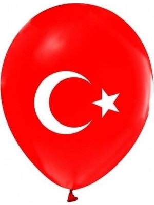 Tedaks 20 Adet 12 Inç 30 cm Pastel  Türk Bayrağı Balon Bayrak Balon Süsleme