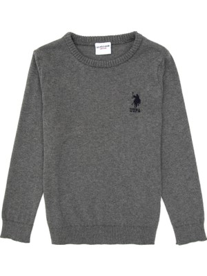 U.S. Polo Assn. Erkek Çocuk Gri Melanj Basic Kazak 50307845-VR086