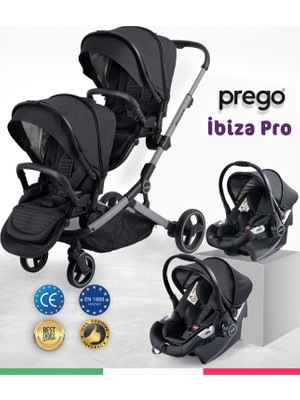 Prego İbiza Pro Travel Sistem İkiz Bebek Arabası Full Set