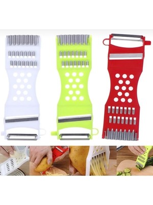 Ciyeska 4 ADET - Çok Amaçlı Sebze Meyve Rende - Soyacak -Julliene ve Spiral Doğrayıcı