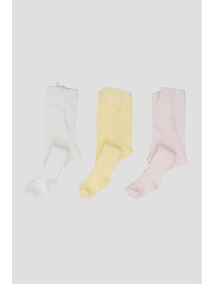 Defne Baby 3 Adet Pamuklu Kız Çocuk ve Bebek Külotlu Çorap