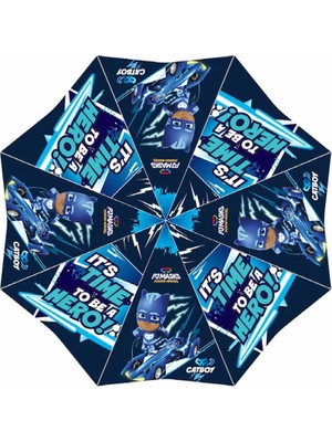 Beşiktaş Pj Mask Çocuk Şemsiyesi Katlamalı Plastik Kılıflı