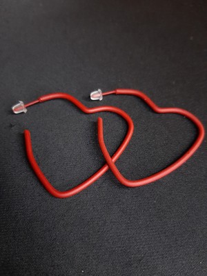 Mryart Kırmızı Renk Kalp Küpe