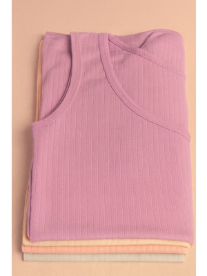 Defnem Kalın Askılı Kız Çocuk Atlet – Raporlu Likralı Ribana Kumaş, Esnek ve Rahat Yapı-6 Adet