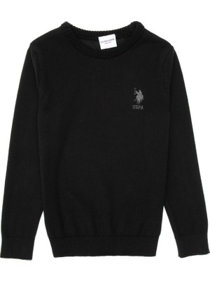U.S. Polo Assn. Erkek Çocuk Siyah Bisiklet Yaka Basic Kazak 50307845-VR046