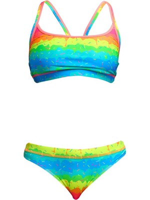 Funkita Melting Mayhem Kadın Bikini Takımı – Sporcu Üst & Brief Alt, Klora Dayanıklı, Konforlu ve Şık
