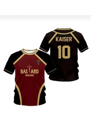 Legent Lady Siyah Bordo Anime Blue Lock 10 Kaiser Forma Unisex T-Shirt Minga London