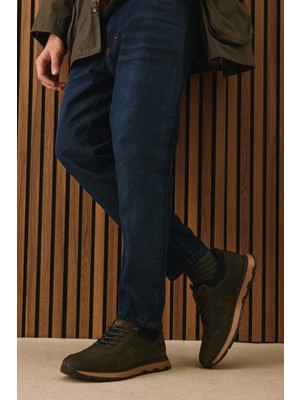 Ziya, Erkek Hakiki Deri Sneaker 1531037Z24112 Haki