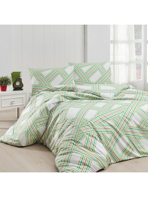 Cotton Collection Ranforce Çift Kişilik Nevresim Takımı Avenir Yeşil