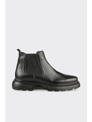Elle Siyah Deri Erkek Günlük Bot
