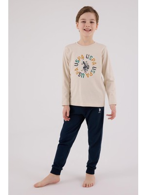 U.s. Polo Assn. Garson Erkek Uspa Logo Süprem 4 Mevsim Kumaş Uzun Kollu Lastikli Pijama Takım