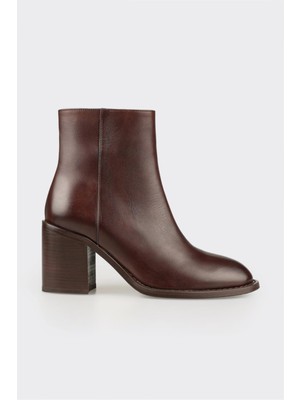 Elle Kahve Deri Kadın Klasik Bot