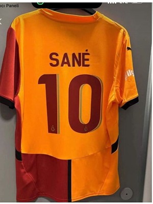 Legent Lady 5. Yıldızlı .g.alatas.ar.ay 2025 Sezonu #10 Leroy Sane Baskılı Sarı-Kırmızı Yetişkin Futbol Forması