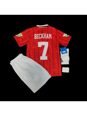 Legent Lady Mânchester/unîted 92/93 Sezonu D.a.v.i.d B.e.c.k.h.a.m Nostalji Çocuk Forması 4'lü Set