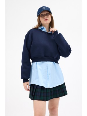 Rays Laci Kadın Crop Bisiklet Yaka Sweatshirt 9210M