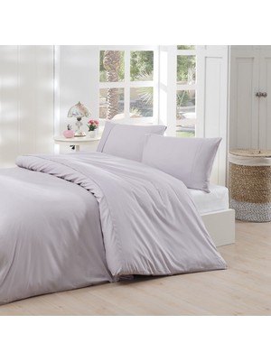 Cotton Collection Ranforce Tek Kişilik Nevresim Takımı Simple Lila
