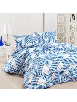 Cotton Collection Ranforce Çift Kişilik Nevresim Takımı Avenir Mavi