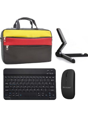 Microcase Samsung Galaxy Tab S10 Lite ile Uyumlu Tablet Çanta+Bluetooth Klavye+Mouse+Tablet Standı SIYAH-AL4840