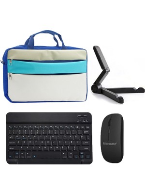Microcase Tcl Tab 11 Gen 2 ile Uyumlu Tablet Çanta+Bluetooth Klavye+Mouse+Tablet Standı SIYAH-AL4840