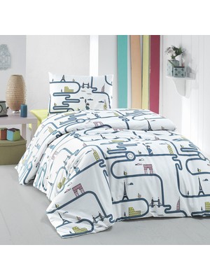 Cotton Collection Ranforce Tek Kişilik Nevresim Takımı Travel