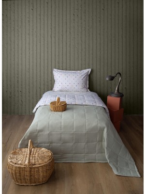 Çift Kişilik Paolina Gri Yatak Örtülü Nevresim Set