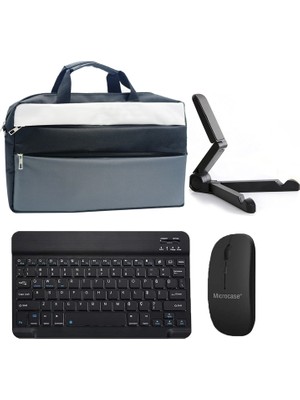 Microcase Samsung Galaxy Tab S11 11 Inch ile Uyumlu Tablet Çanta+Bluetooth Klavye+Mouse+Tablet Standı SIYAH-AL4840