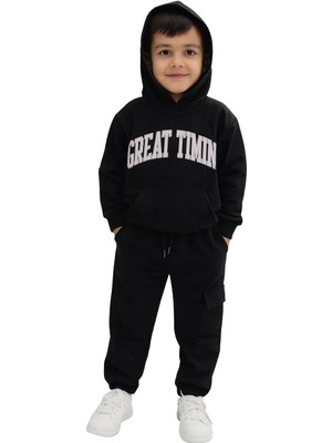 Butik Unisex Model Kapüşon Detaylı Pamuklu Alt - Üst Takım 2'li Takım