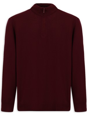 Kiğılı Regular Fit Bato Yaka Fermuarlı Trıko Kazak