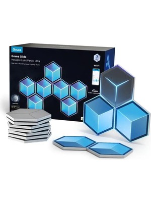 Govee Glide Hexa Ultra LED Aydınlatma Panel (7li Paket, Wi-Fi ve Bluetooth Destekli, Alexa ve Google Assistant Uyumlu) H606AC81