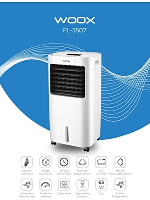 Woox Hava Soğutucu FL1803R 10000 BTU İyonizerli 65 Watt Beyaz Renk Taşınabilir Cihaz