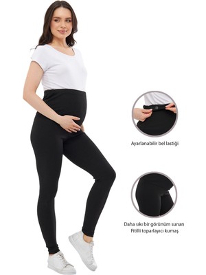 Luvmabelly MYRA8140 Toparlayıcı Fitilli Mevsimlik Beli Ayarlanabilir Hamile Tayt