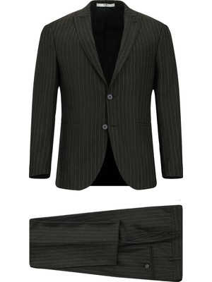 Kiğılı 7 Drop Super Slim Fit Eksra Dar Kesim Çizgili Takım Elbise