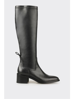 Elle Siyah Kadın Orta Topuk Çizme