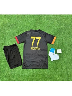 Legent Lady G'â.l.a.t.â.s.a.r.â.yy 2024/25 Yeni Sezon Siyah A.lvaro M.orata Çocuk Forması 4'lü Set