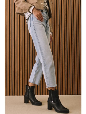 Ziya, Kadın Hakiki Deri Bot 1531022Z7546 Siyah