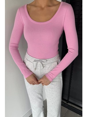 Gülseli Kadın Uzun Kol Basic Likralı Slim Fit Body Bluz P-00018599