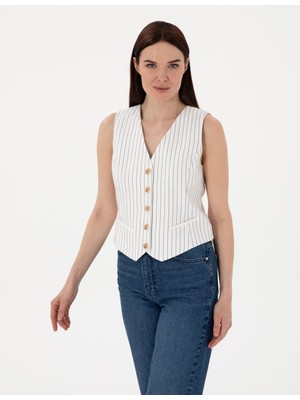 Pierre Cardin Kadın Ekru Yelek 50300068-VR019