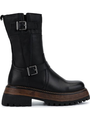 Tamer Tanca Kadın Hakiki Deri Siyah Deri Casual Bot 945 11932 Bn Bot SK24-25 Sıyah Dr