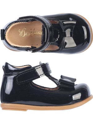 Bebbini Angel-Siyah Fiyonklu Kız Çocuk Ilk Adım Ayakkabı