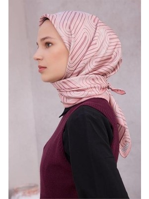 Belli Tivil Saf Ipek Eşarp 4209 - 03 Açık Pembe Soyut Desen